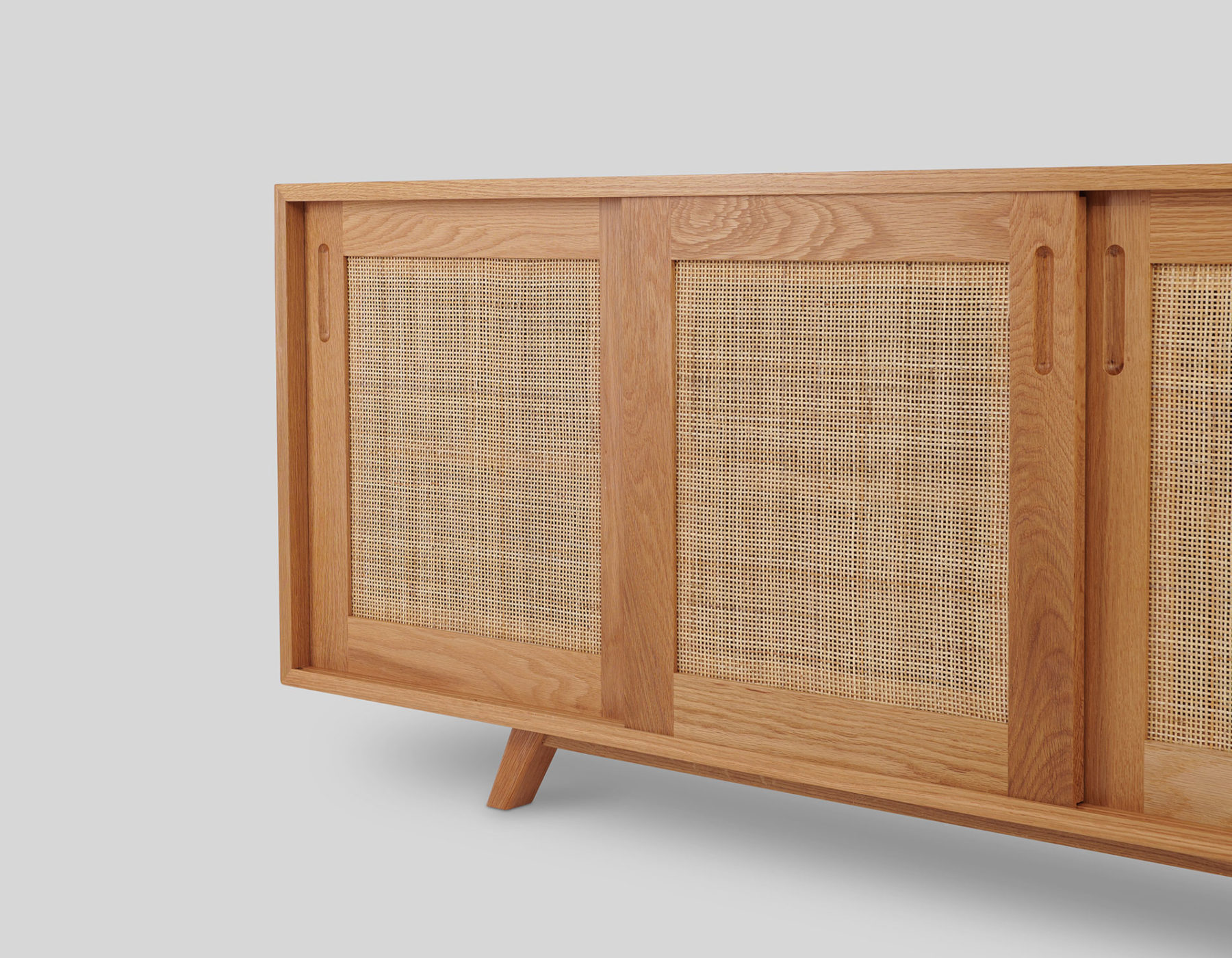 Rattan Sideboard Custom Made in American Oak Timber