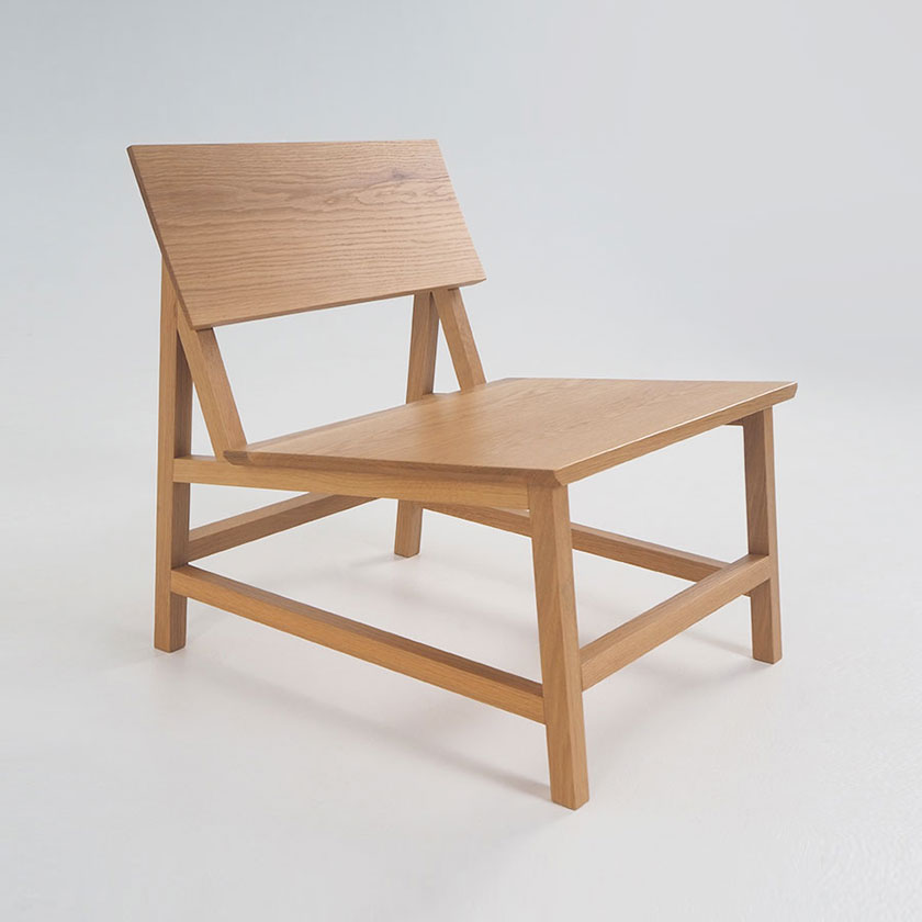 Japanese style occasional chair in solid timber